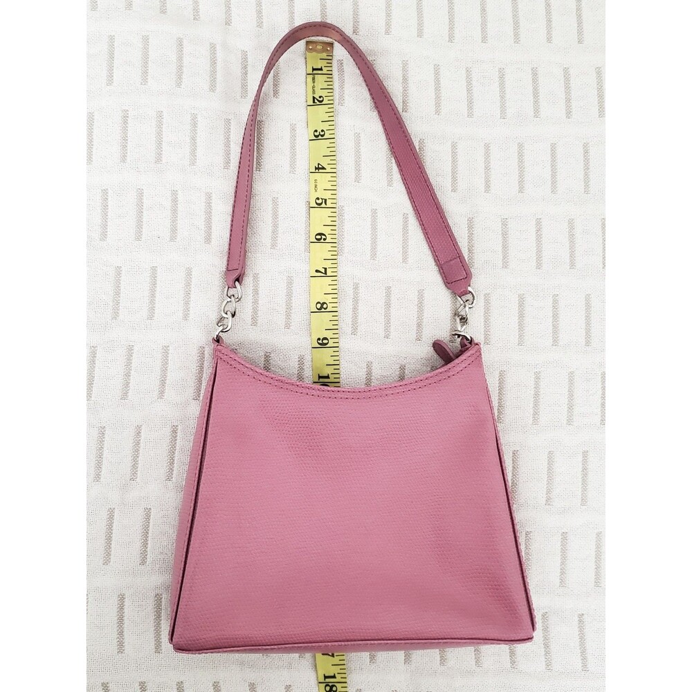 Liz Claiborne Pink Mini Shoulder Bag Y2K Textured Faux Leather Pink Lining - Picture 3 of 16